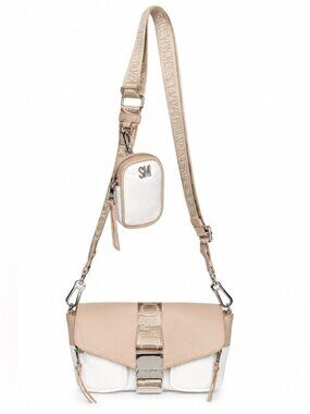 NWT Steve Madden Move Utility Crossbody Bag Cream and Tan With FLAWS